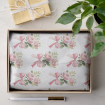 Vintage Coquette Waterverf Roze Roos & Strik Patro