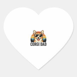 Vintage Corgi Vader Gravure Hond Liefhebber Shirt  Hart Sticker