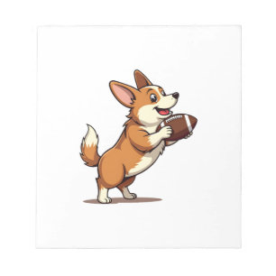 Vintage Corgi Voetbalhond Illustratie Retro Sport Notitieblok