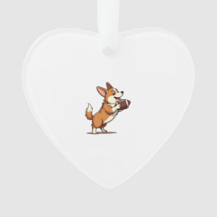 Vintage Corgi Voetbalhond Illustratie Retro Sport Ornament