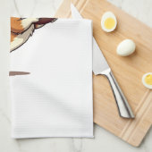 Vintage Corgi Voetbalhond Illustratie Retro Sport Theedoek (Quarter Fold)