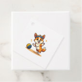 Vintage Corgi Volleybalhond Vector Illustratie S Bedankjes Labels (In situ)