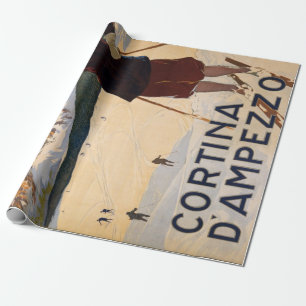 Vintage Cortina d'Ampezzo Italië Ski Travel Cadeaupapier