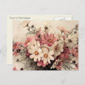 Vintage Cosmos Bouquet Briefkaart (Voorkant / Achterkant)