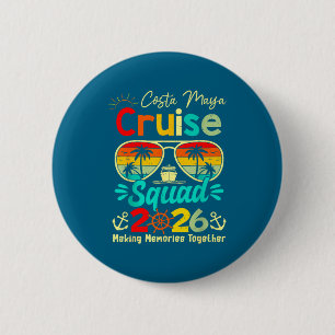 Vintage Costa-maya Cruise Squad 2026 Cruiseschip Ronde Button 5,7 Cm