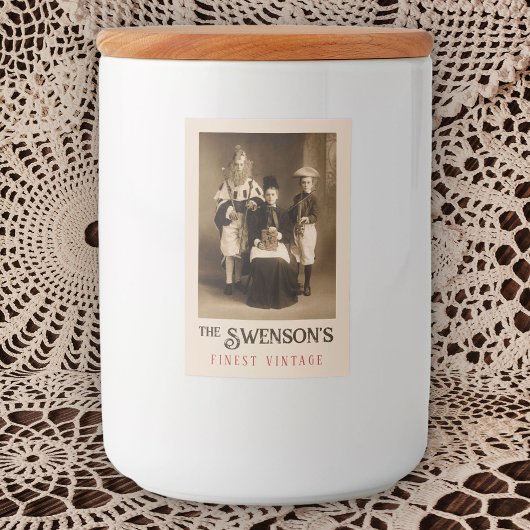 Vintage Costume Party Food and Beverage Label Wijn Etiket