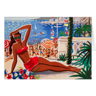 Vintage Côte d'Azur Beach Girl