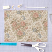 Vintage Cottage Rose Garden Pattern Tissuepapier (Craft)