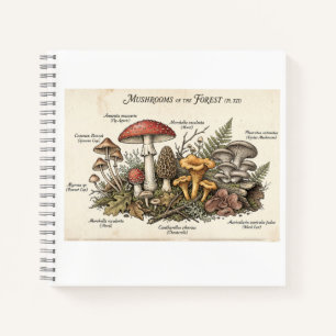 Vintage Cottagecore Paddenstoel Journaal Notitieboek