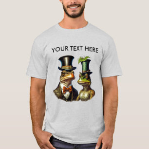 Vintage Cottagecore Schattig Victoriaans Kikkers P T-shirt