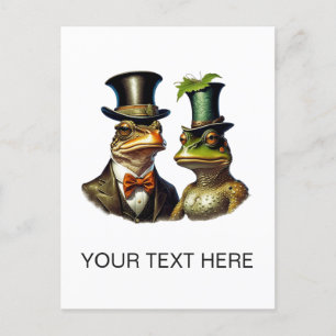 Vintage Cottagecore Schattig Victoriaans Koppel Ki Briefkaart
