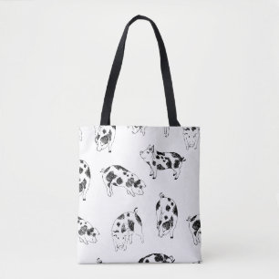Vintage Cottagecore Varken LineArt Minimalistische Draagtas