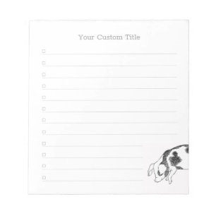Vintage Cottagecore Varken LineArt Minimalistische Notitieblok