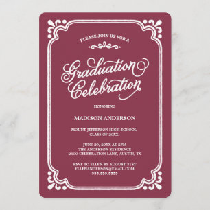 Vintage Country   Invitation de remise des diplôme