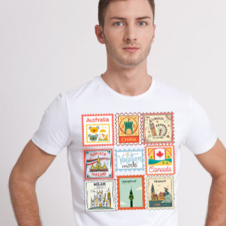 Vintage Country Postal Stamp  T-shirt