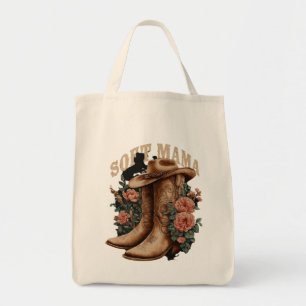 Vintage Country Western Zachte Mama Cowgirl Laarze Tote Bag