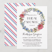 Vintage couronne fleurie printemps invitation de m (Devant / Derrière)