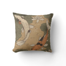 Vintage Coussin Koi Pond