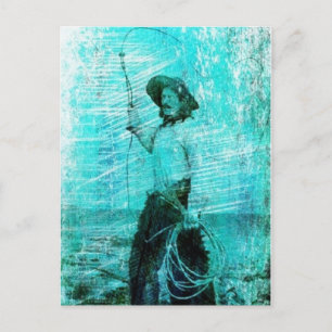 Vintage Cowboy Grunge Ansichtkaart Briefkaart