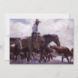 Vintage Cowboy met Zijn Kudervee door Koerner