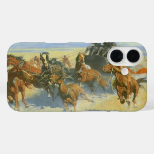 Vintage Cowboy, Neerhalend de Nachtleider, Remingt iPhone 16 Hoesje