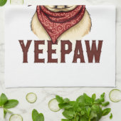 Vintage Cowboy Pugs YeePaw Western Honden Illustra Theedoek (Gevouwen)