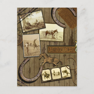 Vintage Cowboy Scrapbook Briefkaart