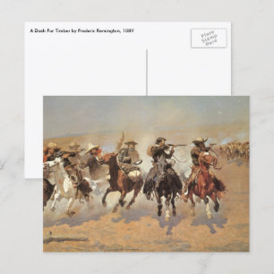 Vintage Cowboys, A Dash For Timber van Remington Briefkaart