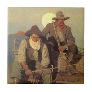 Vintage Cowboys, De betaalfase door NC Wyeth Tegeltje