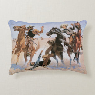 Vintage Cowboys, Helpen van een kameraad Remington Decoratief Kussen