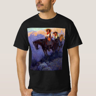 Vintage Cowboys, Man and Voman on Horses, Anderson T-shirt