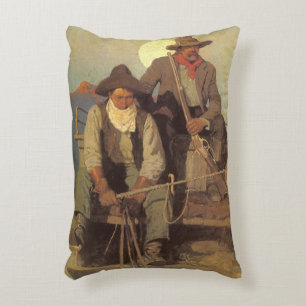 Vintage Cowboys, The Pay Stage door NC Wyeth Decoratief Kussen
