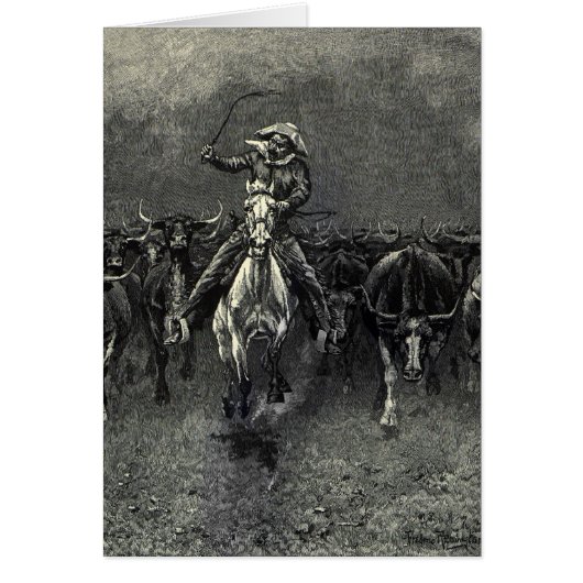 Vintage Cowboys, un stampede de Frederic Remington (Devant)