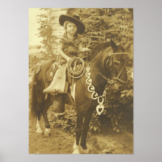 VINTAGE COWGIRL WESTERN POSTER (Devant)
