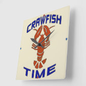 Vintage Crawfish Time Clock Vierkante Klok (Hoek)