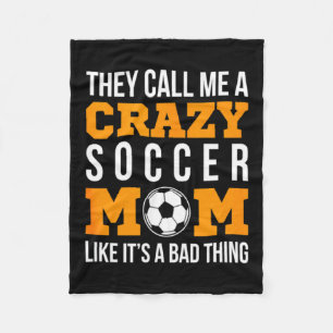 Vintage Crazy Voetbal Moeder Voetbal Voetbal Spele Fleece Deken