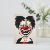 Vintage Creepy Clown Briefkaart (Staand voorkant)