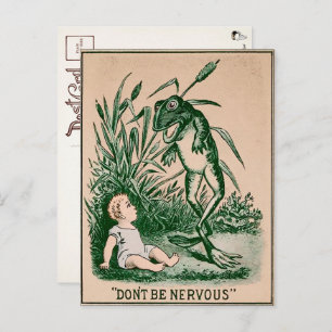 Vintage Creepy Frog Briefkaart