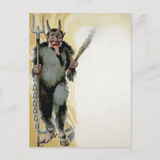 Vintage Creepy Krampus Briefkaart (Voorkant)