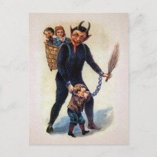 Vintage Creepy Krampus Briefkaart