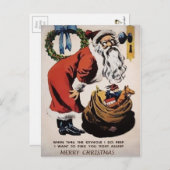 Vintage Creepy Peeping Santa Kerstmis Briefkaart (Voorkant / Achterkant)