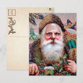 Vintage Creepy Santa Face Briefkaart (Voorkant / Achterkant)