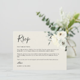 Vintage Crème Delicate Bloem RSVP-ansichtkaart  Bedankkaart