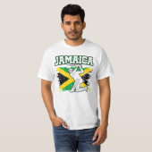 Vintage Cricket Jamaïque Drapeau T-shirt Jamaïcain (Devant entier)