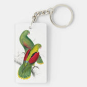 Vintage Crimson Winged Paraket Sleutelhanger (achterkant)