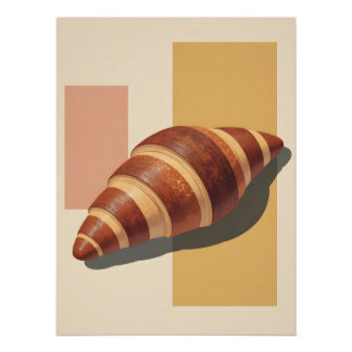 Vintage Croissant Poster – Retro Bakkerij Muur Kun Perfect Poster