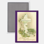 Vintage Cross With Lamb Easter Magnet (Recto/Verso)