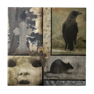 Vintage Crow Oddities Tegeltje