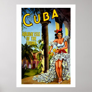 Vintage Cuba affiche Tropiques vacances