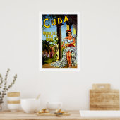 Vintage Cuba affiche Tropiques vacances (Cuisine)